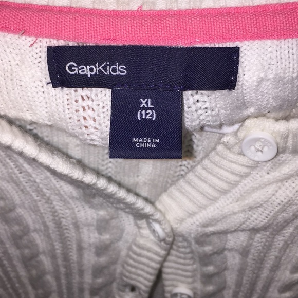 LIKE NEW White Cardigan/Sweater, Child XL, Wom. XS - Picture 4 of 4